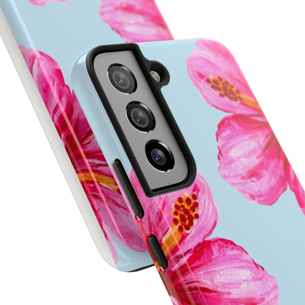 Pink Hibiscus Tough Phone Case — Floral Protective Phone Cover