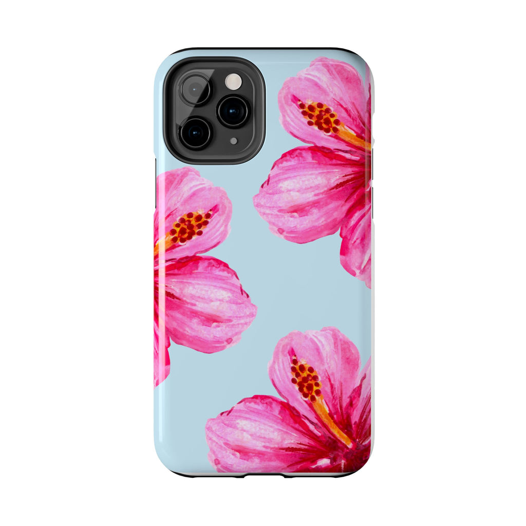 Pink Hibiscus Tough Phone Case — Floral Protective Phone Cover