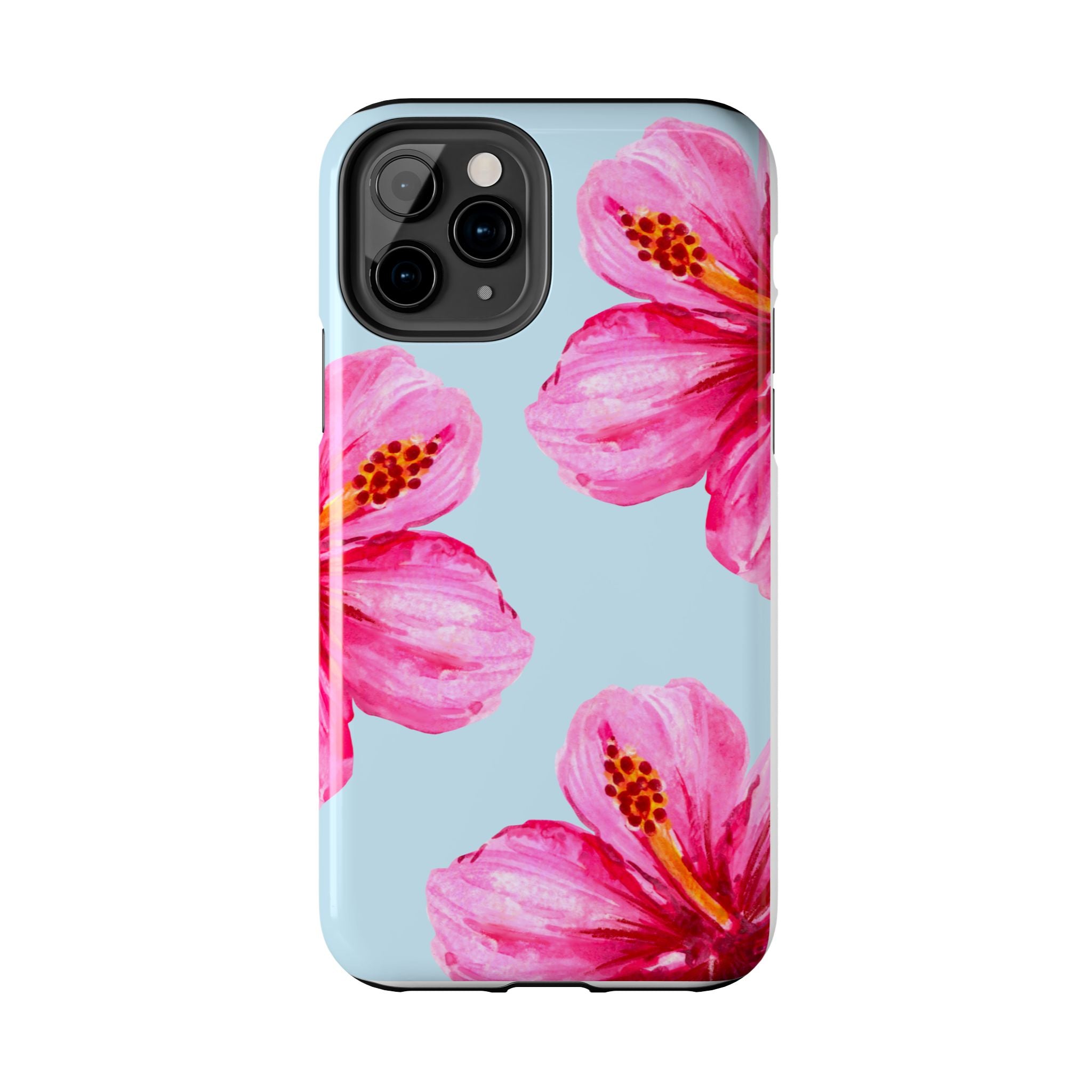 Pink Hibiscus Tough Phone Case — Floral Protective Phone Cover