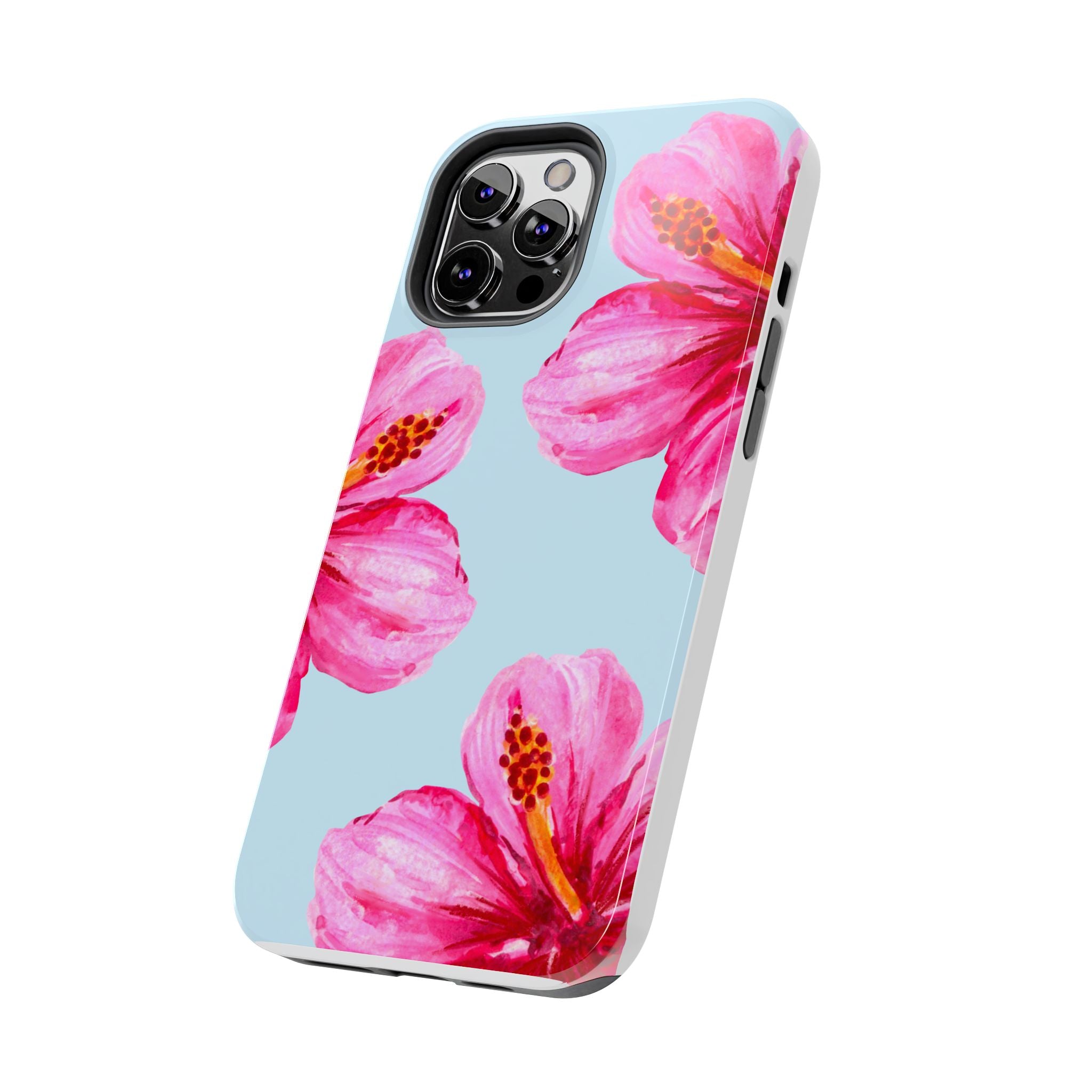 Pink Hibiscus Tough Phone Case — Floral Protective Phone Cover