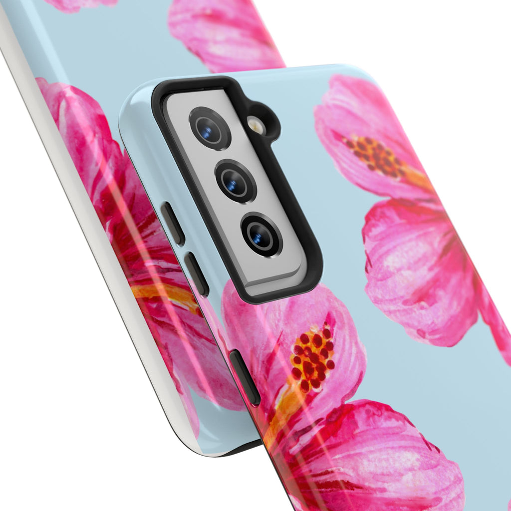 Pink Hibiscus Tough Phone Case — Floral Protective Phone Cover