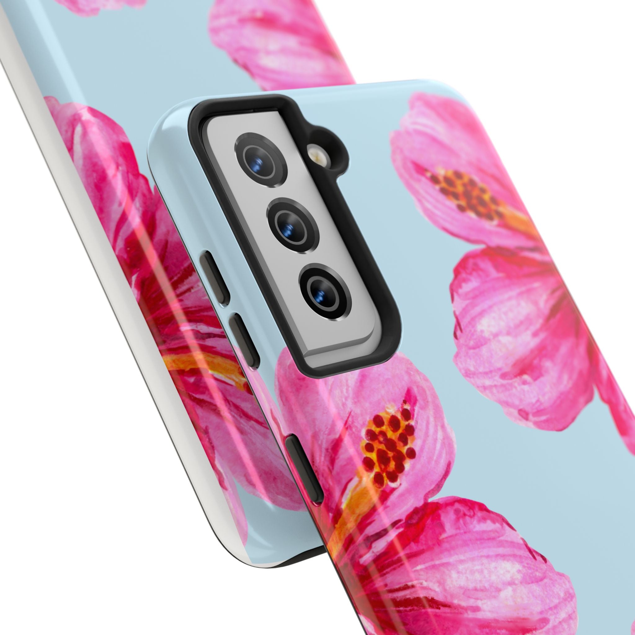 Pink Hibiscus Tough Phone Case — Floral Protective Phone Cover