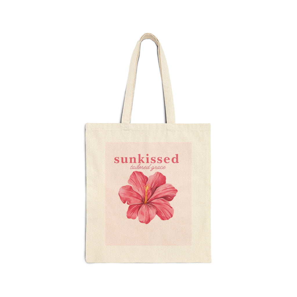 Sunkissed Hibiscus Canvas Tote Bag — Floral Beach Market Bag