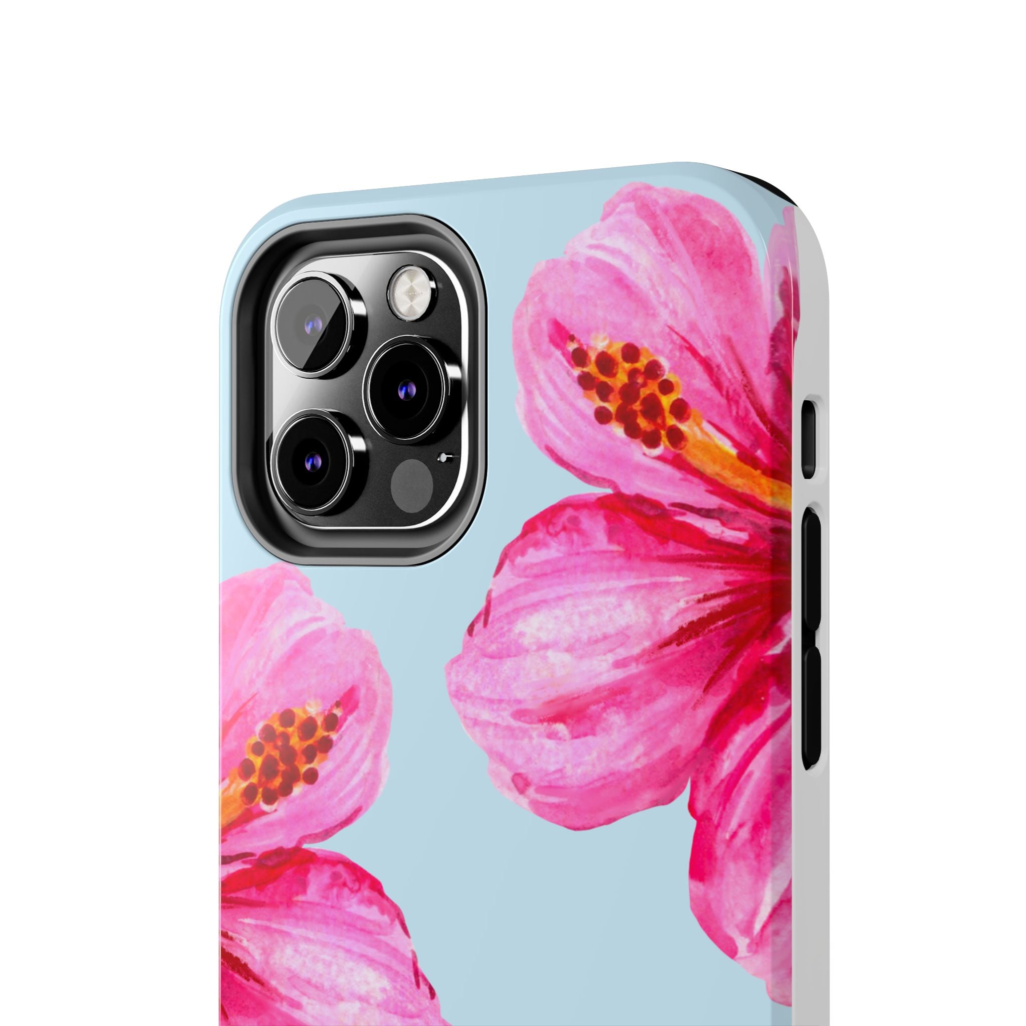 Pink Hibiscus Tough Phone Case — Floral Protective Phone Cover