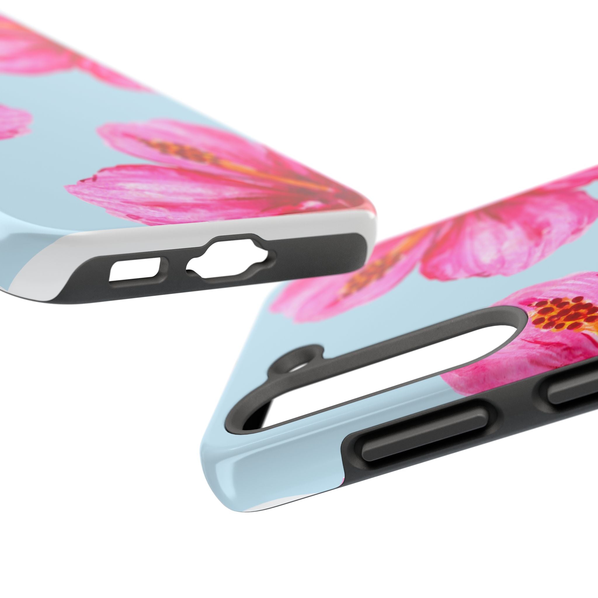 Pink Hibiscus Tough Phone Case — Floral Protective Phone Cover