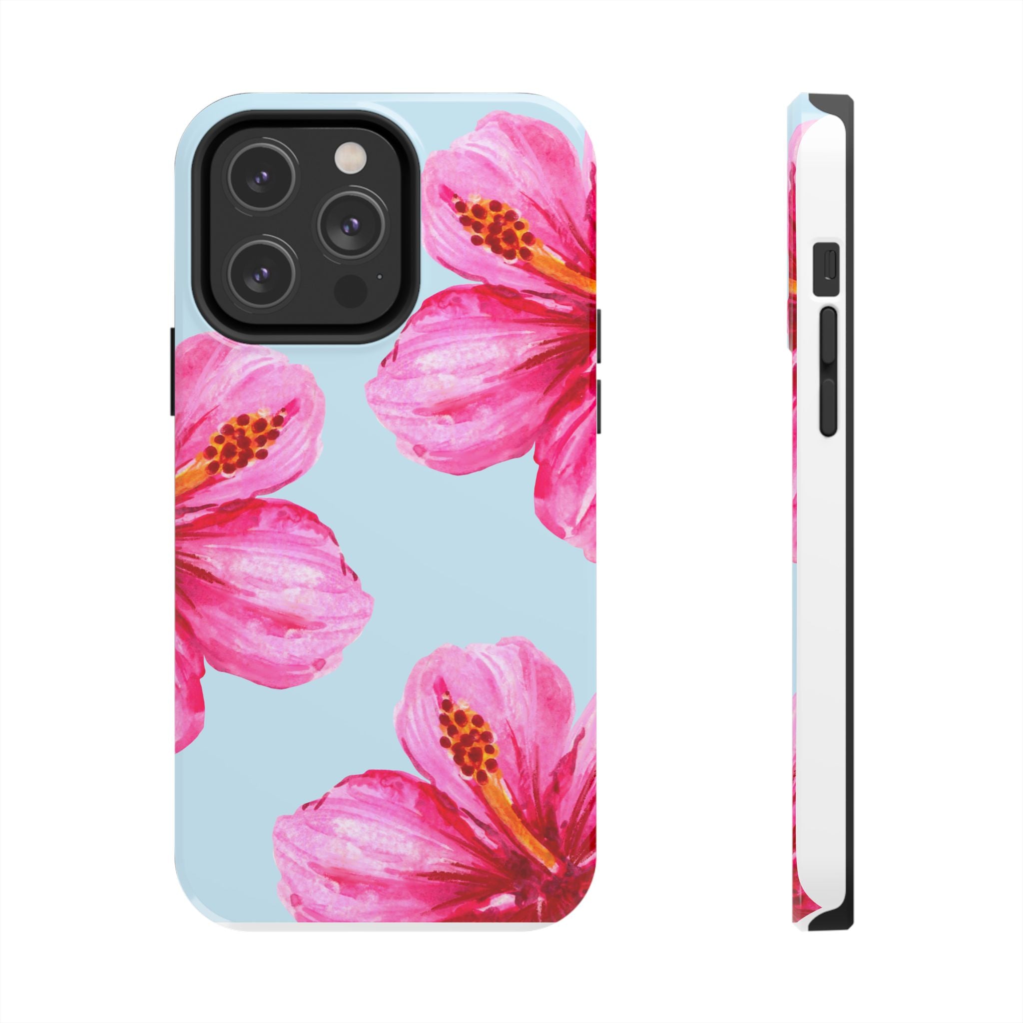 Pink Hibiscus Tough Phone Case — Floral Protective Phone Cover