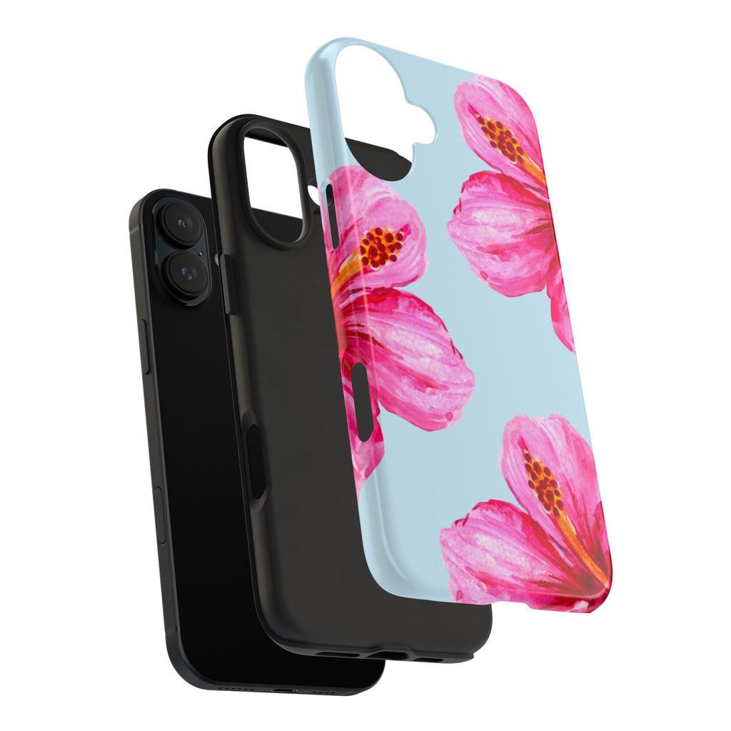 Pink Hibiscus Tough Phone Case — Floral Protective Phone Cover