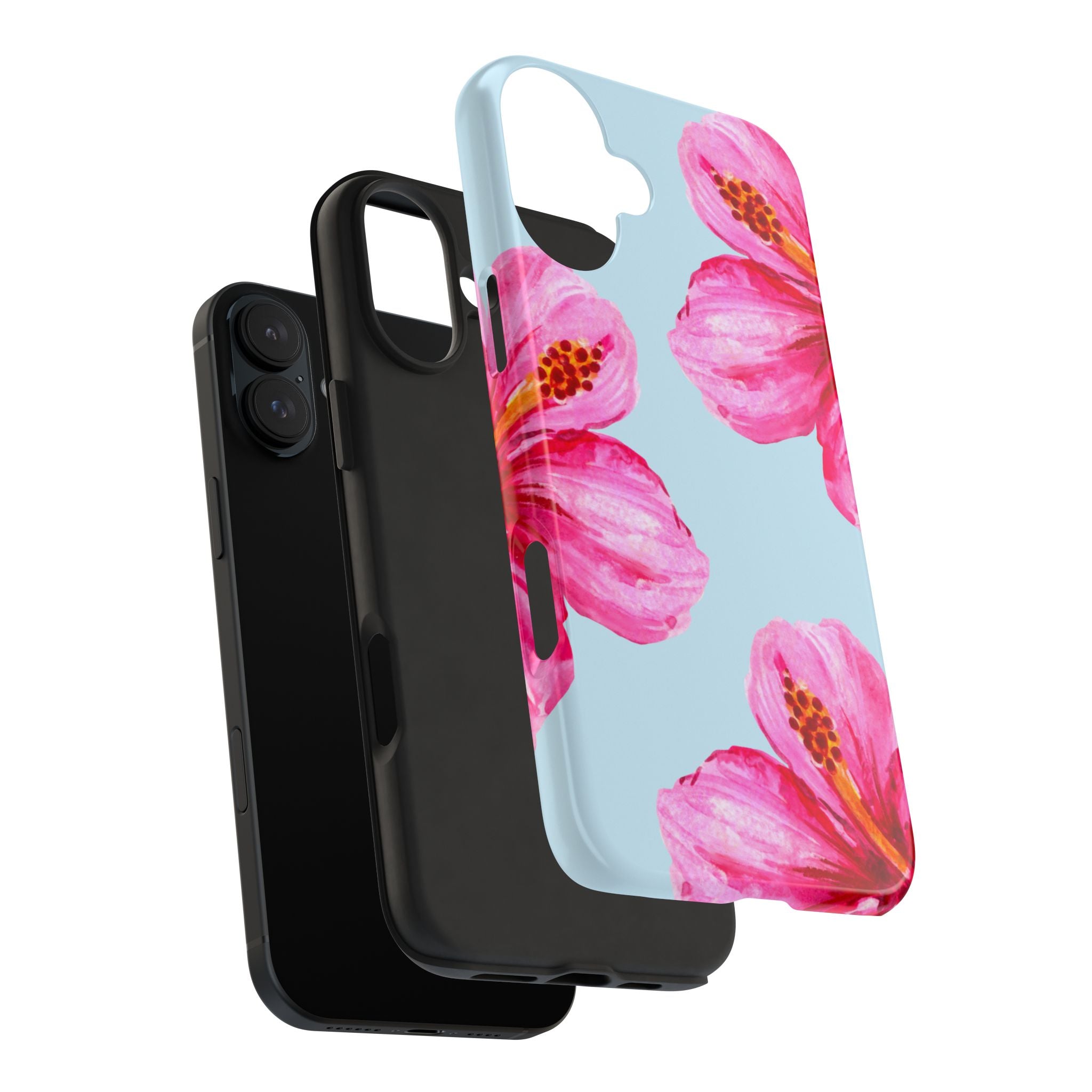 Pink Hibiscus Tough Phone Case — Floral Protective Phone Cover