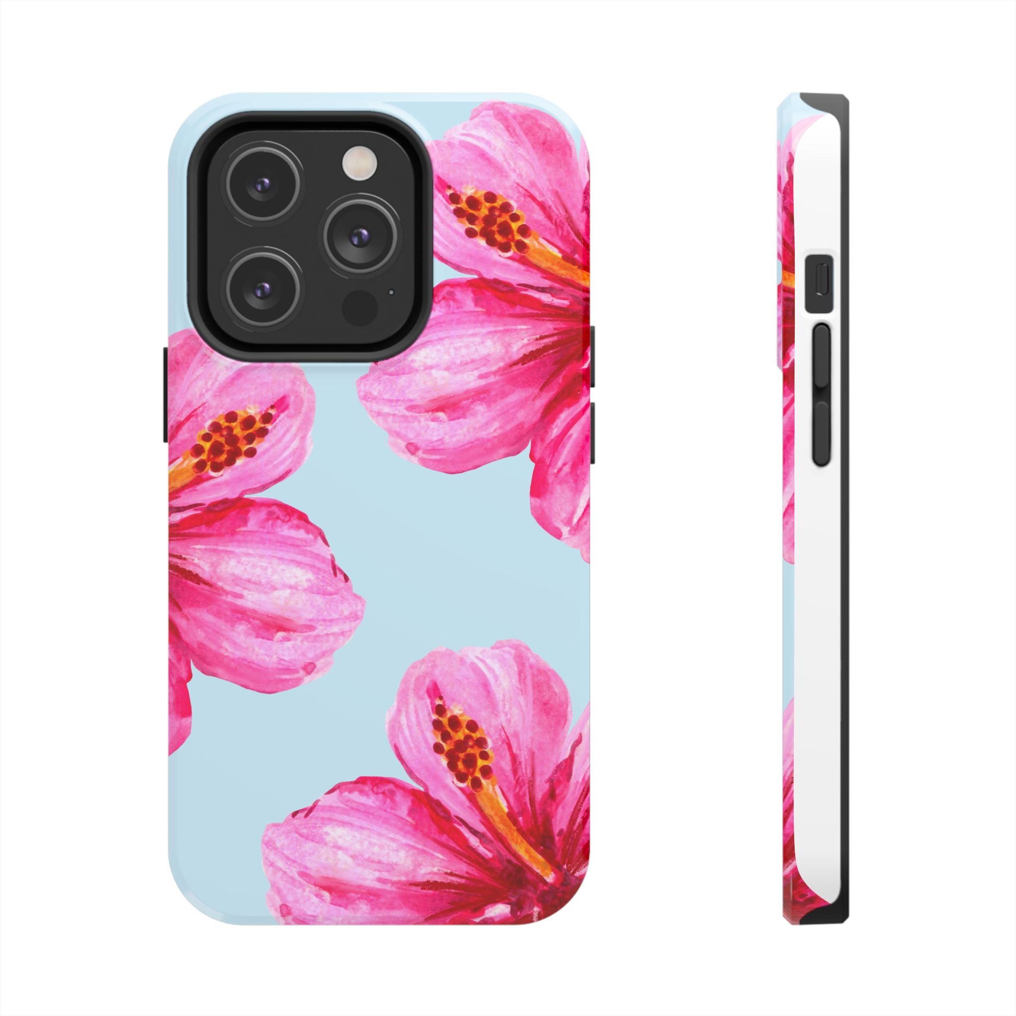 Pink Hibiscus Tough Phone Case — Floral Protective Phone Cover