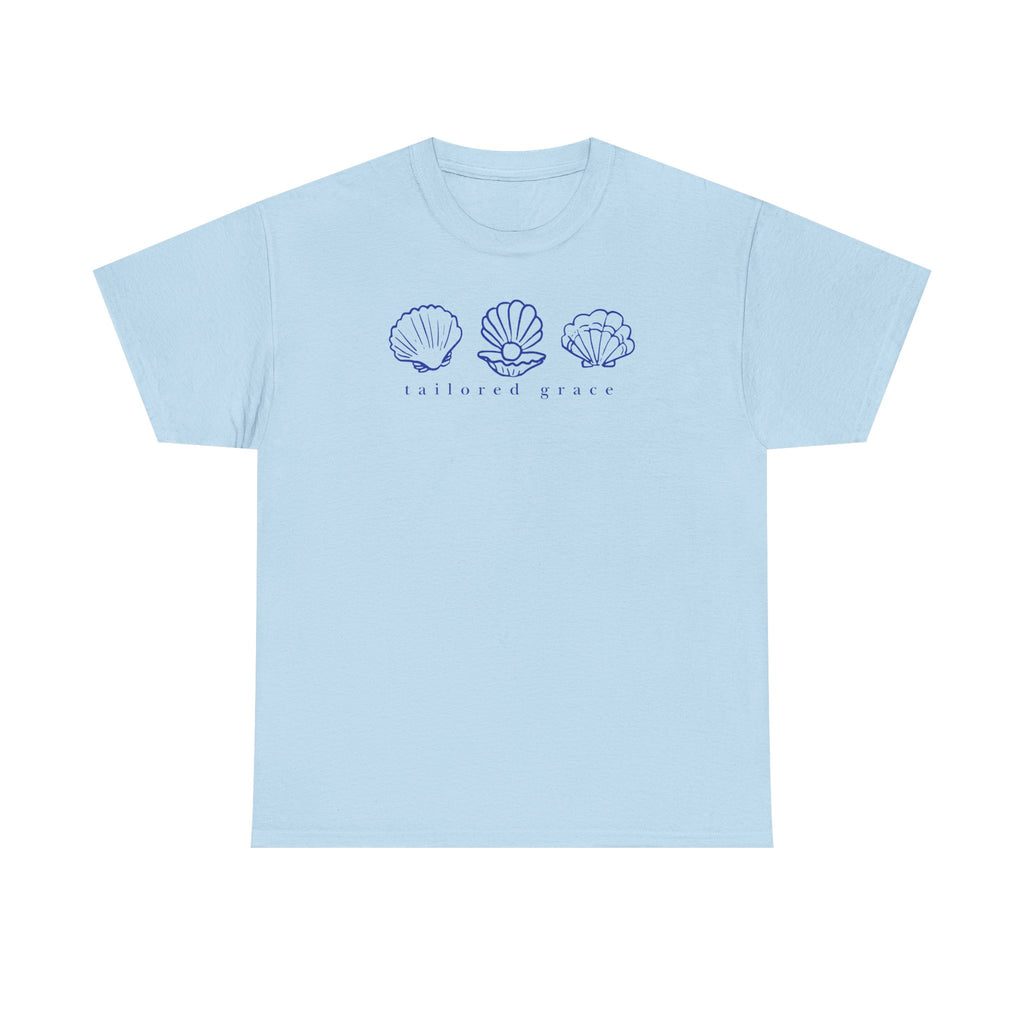 Shell Graphic Tee — "Tailored Grace" Minimalist Beach T-Shirt