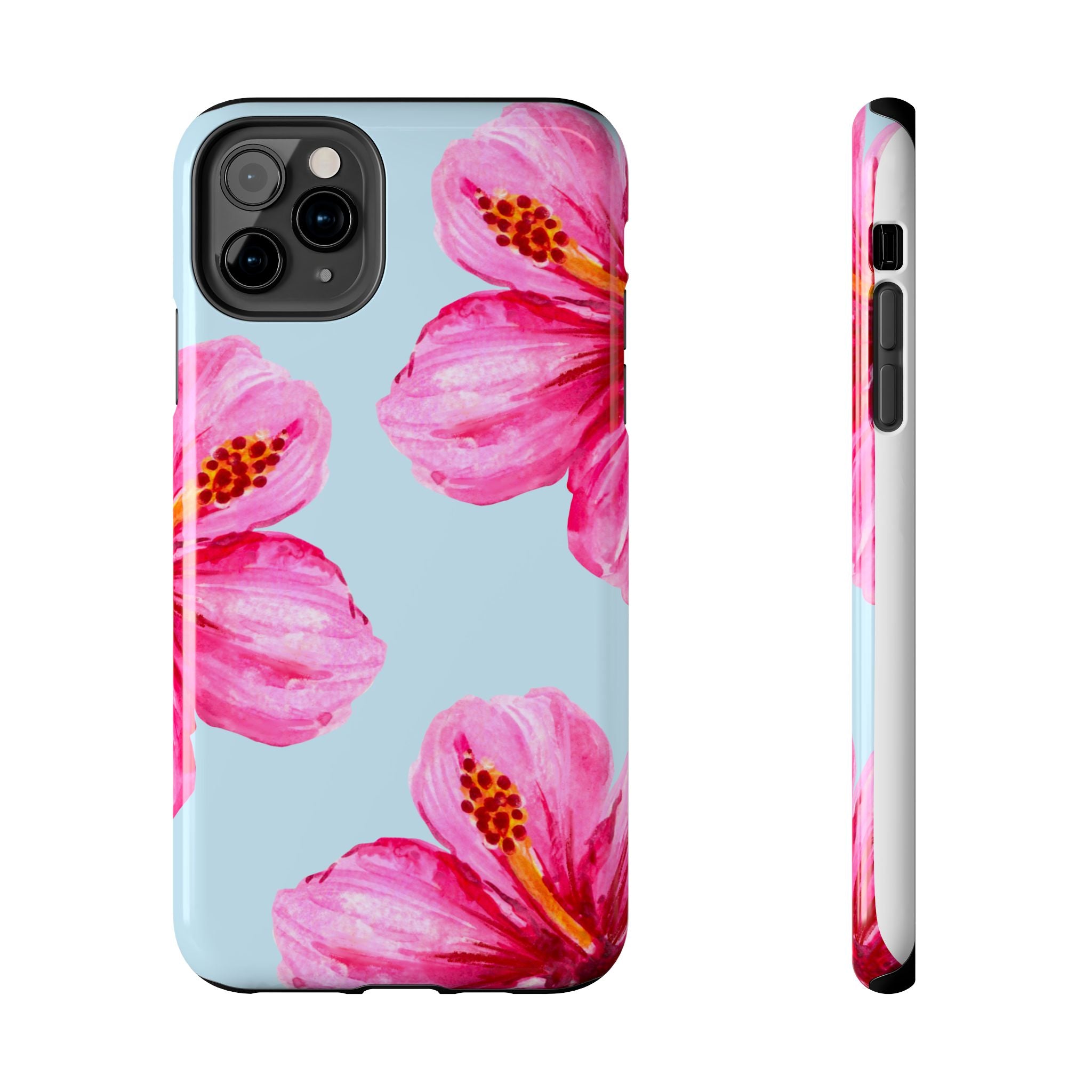 Pink Hibiscus Tough Phone Case — Floral Protective Phone Cover