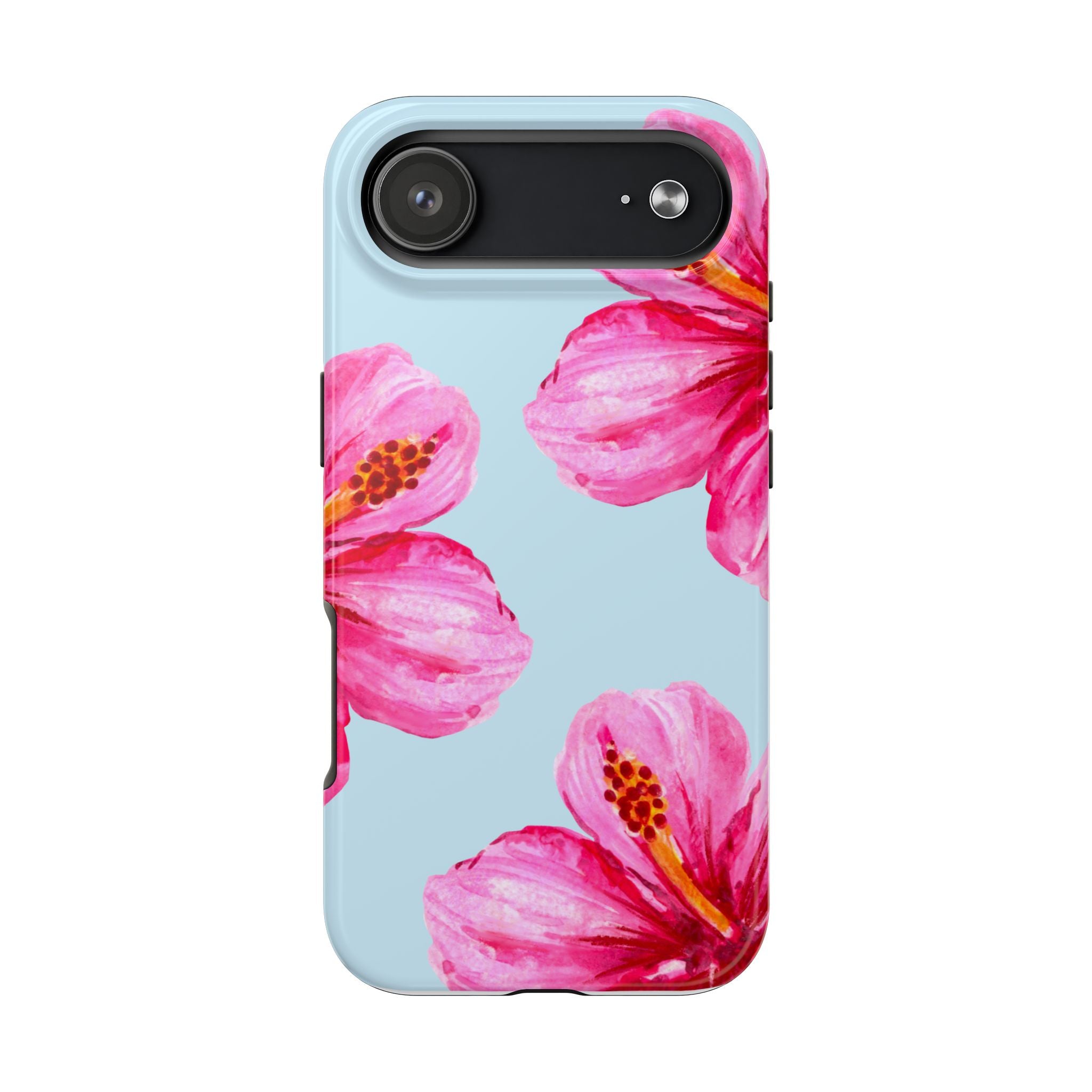 Pink Hibiscus Tough Phone Case — Floral Protective Phone Cover
