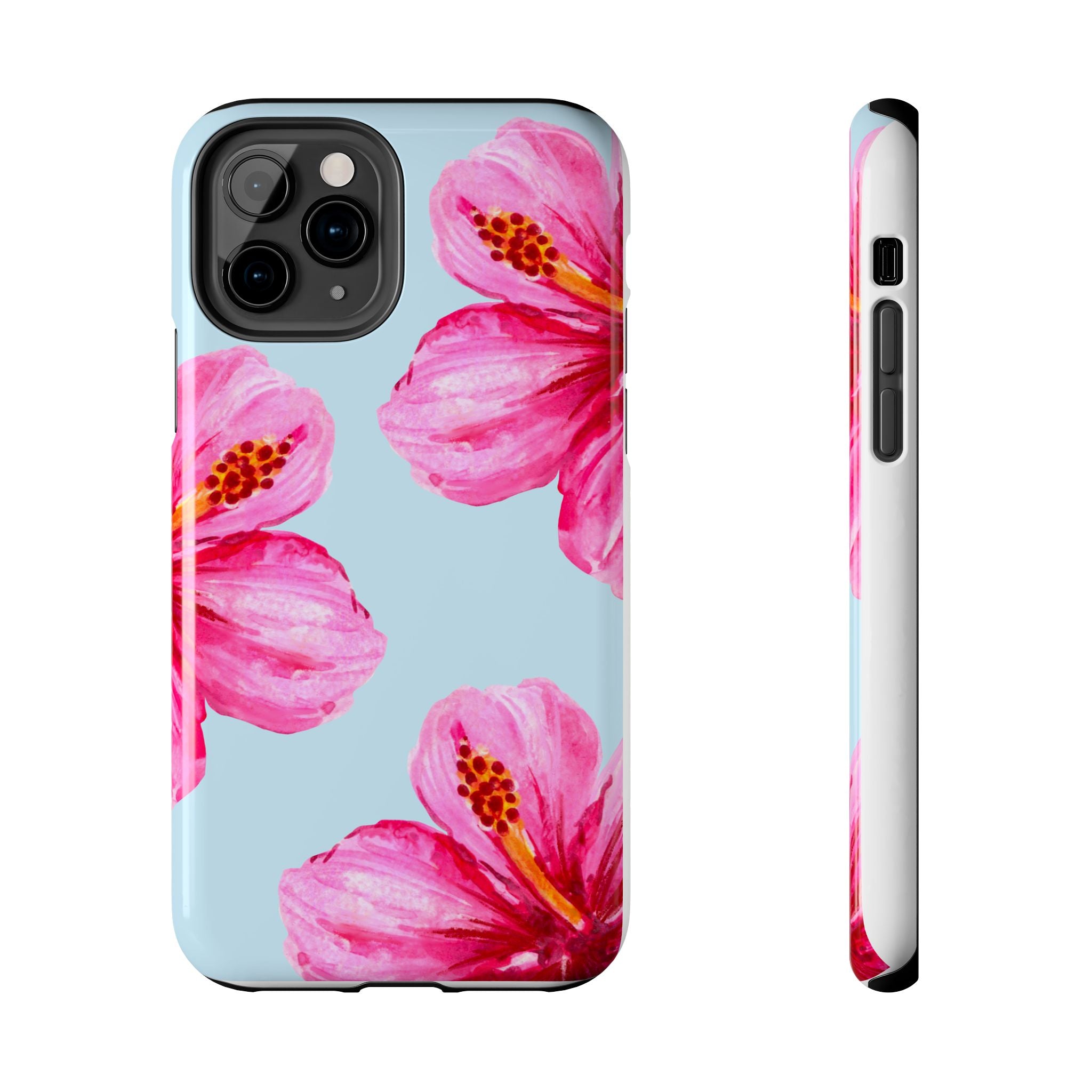 Pink Hibiscus Tough Phone Case — Floral Protective Phone Cover