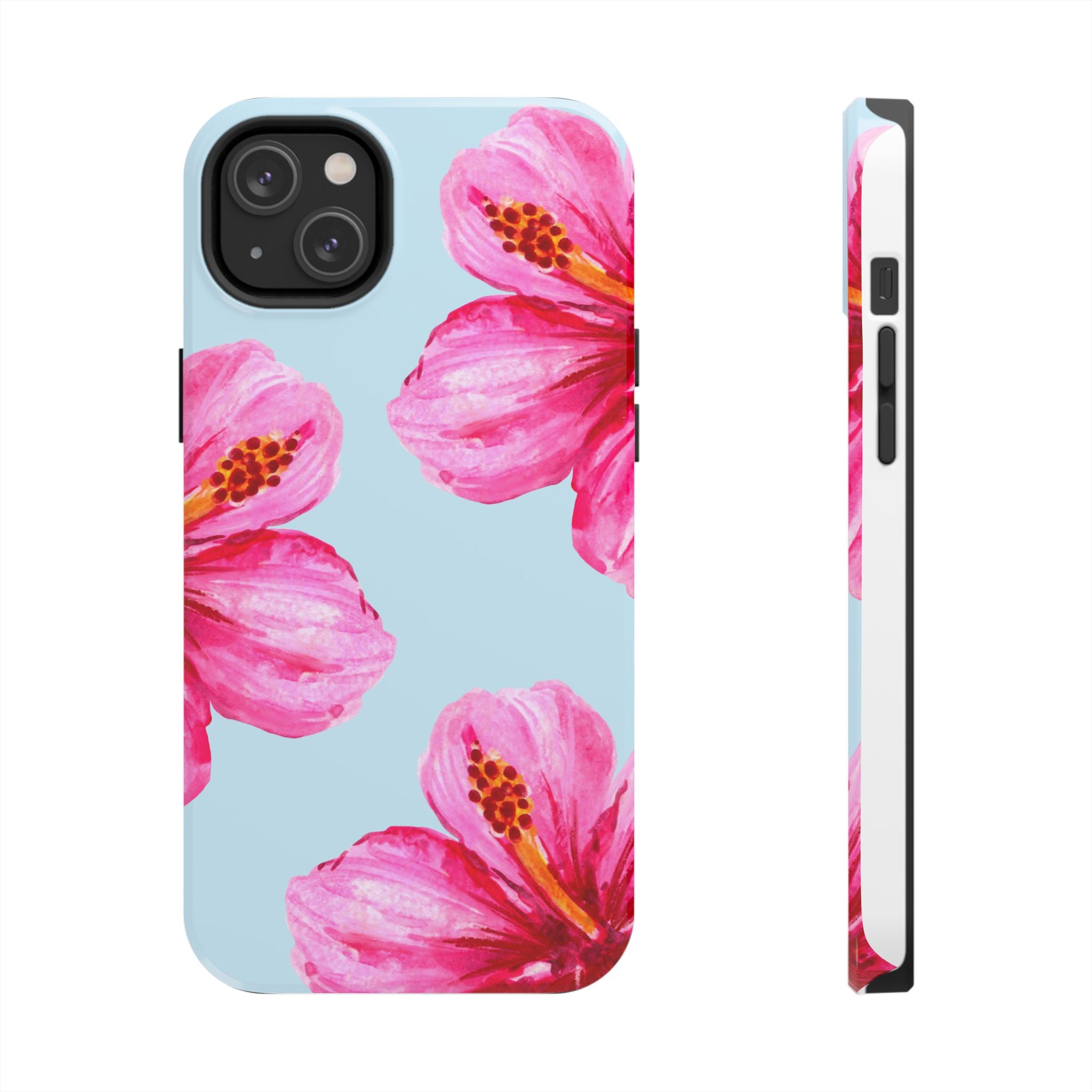 Pink Hibiscus Tough Phone Case — Floral Protective Phone Cover
