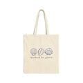 Washed By Grace Shell Tote Bag — Cotton Canvas Scripture Beach Tote