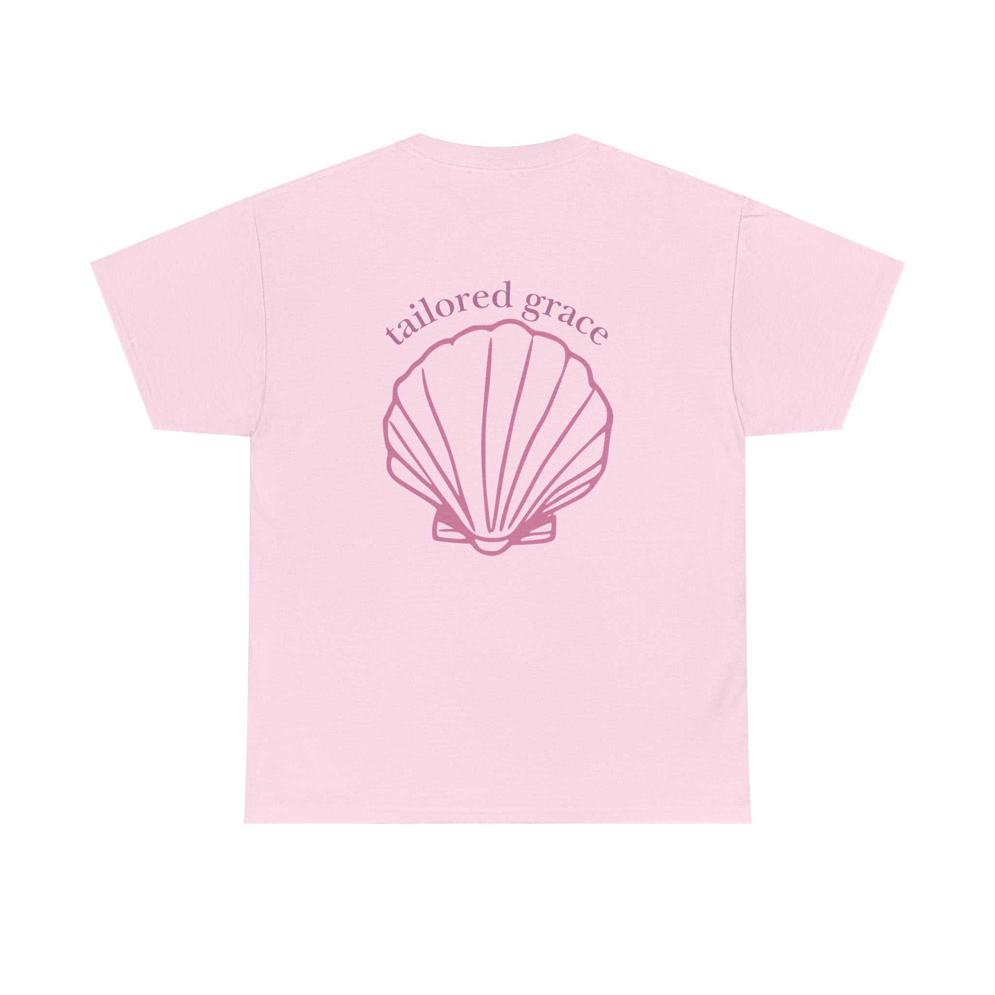 Shell Graphic Tee — 'tailored grace' Pink Seashell Women's Casual T‑Shirt