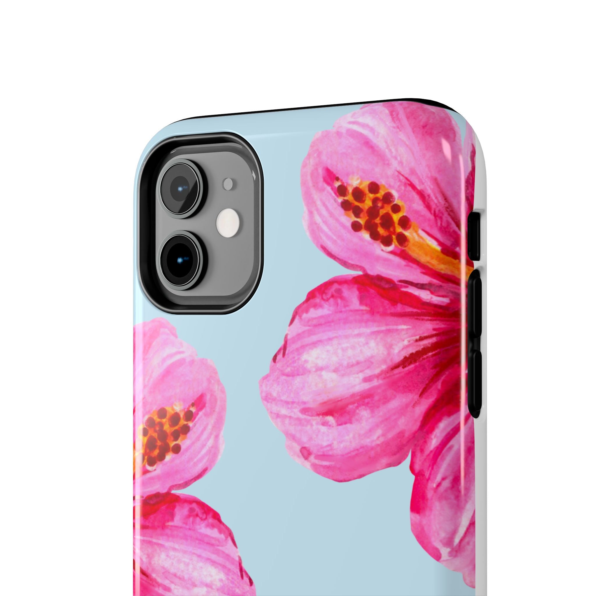 Pink Hibiscus Tough Phone Case — Floral Protective Phone Cover