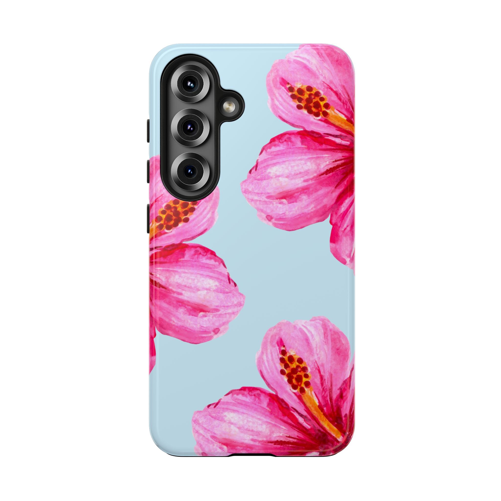 Pink Hibiscus Tough Phone Case — Floral Protective Phone Cover