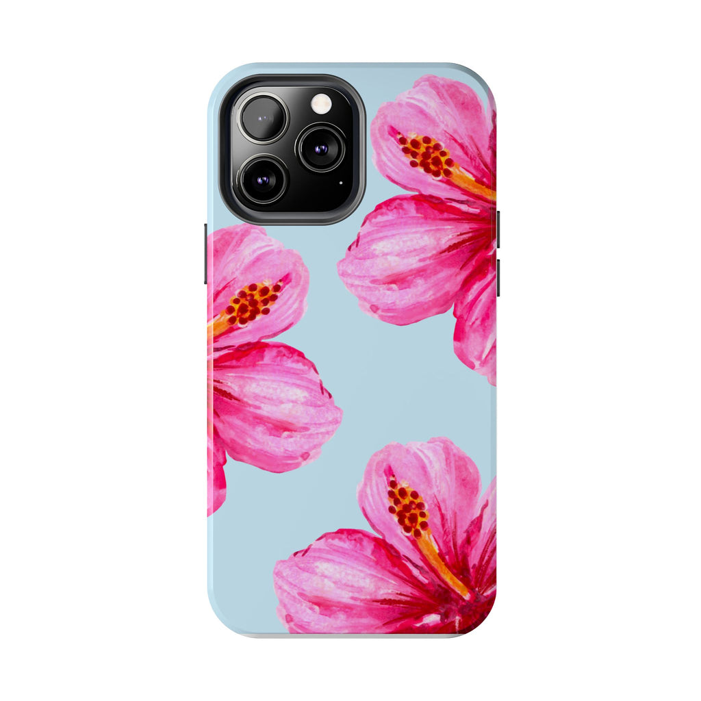 Pink Hibiscus Tough Phone Case — Floral Protective Phone Cover