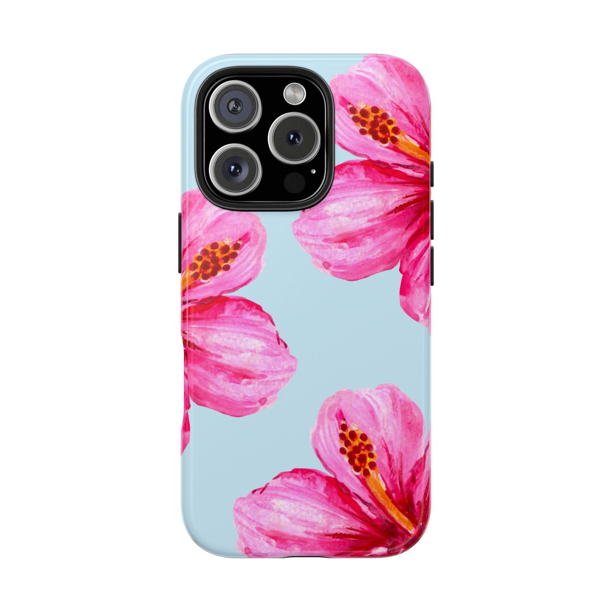 Pink Hibiscus Tough Phone Case — Floral Protective Phone Cover