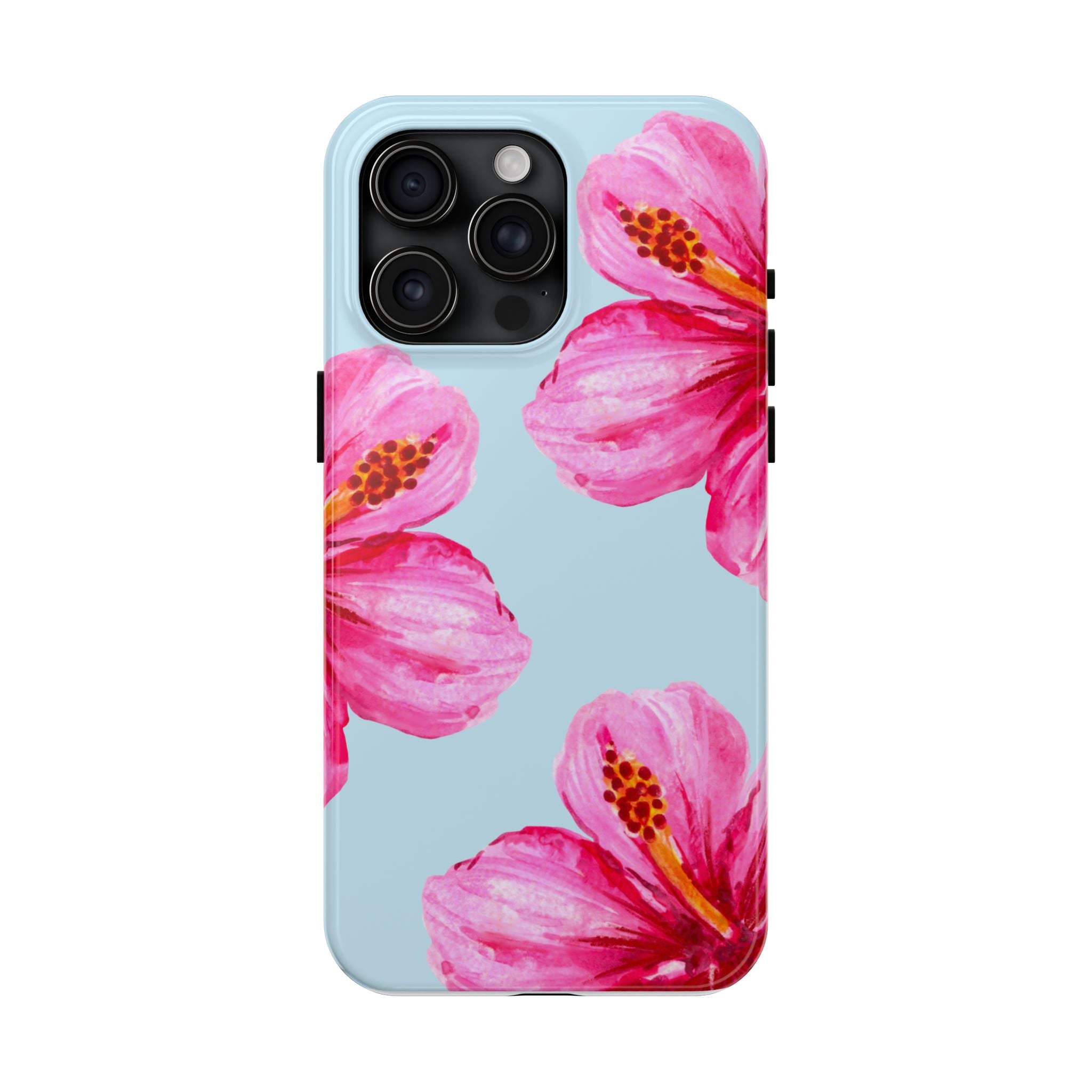 Pink Hibiscus Tough Phone Case — Floral Protective Phone Cover