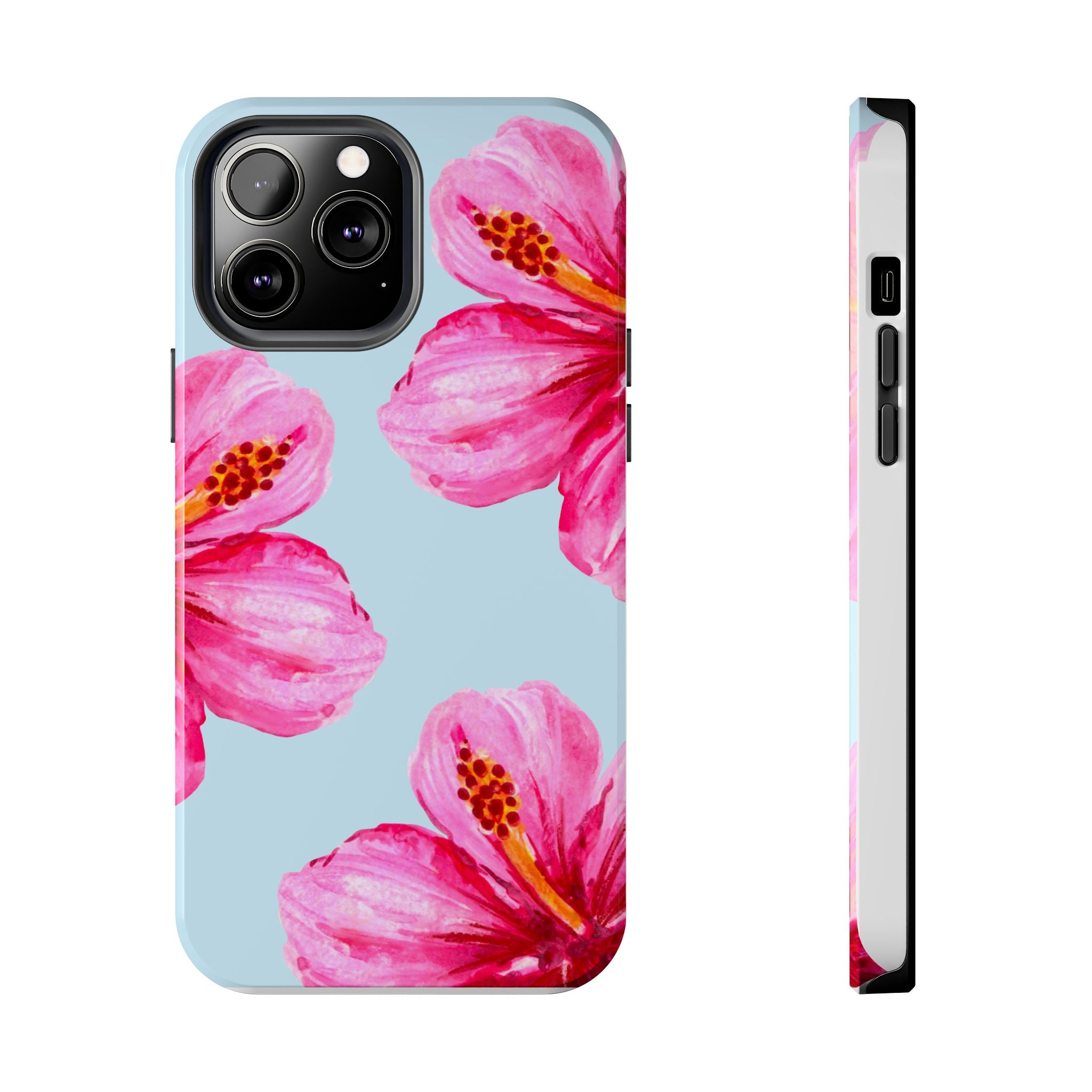 Pink Hibiscus Tough Phone Case — Floral Protective Phone Cover