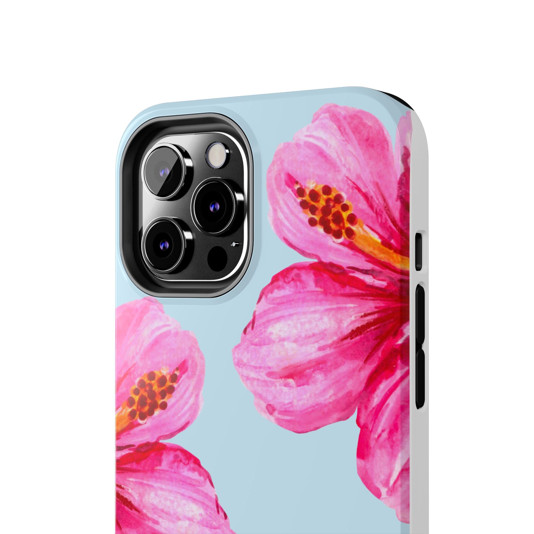 Pink Hibiscus Tough Phone Case — Floral Protective Phone Cover