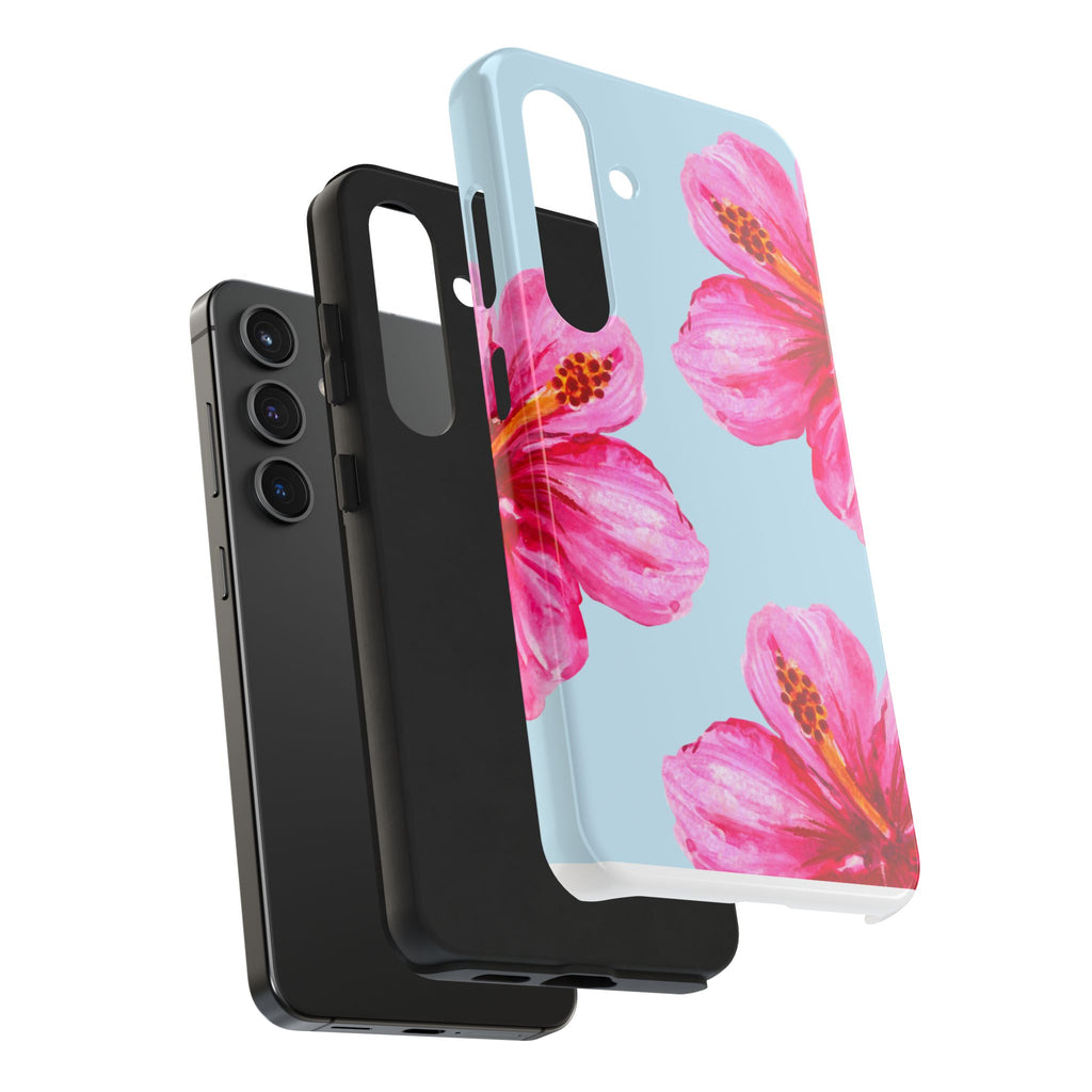 Pink Hibiscus Tough Phone Case — Floral Protective Phone Cover