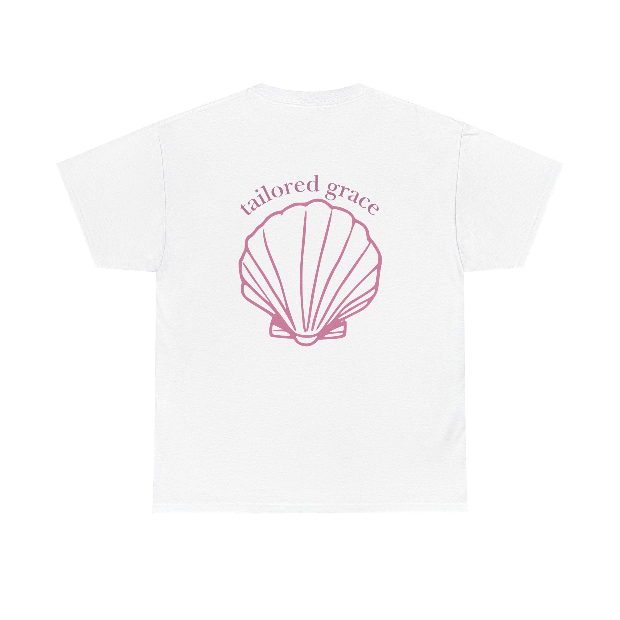 Shell Graphic Tee — 'tailored grace' Pink Seashell Women's Casual T‑Shirt