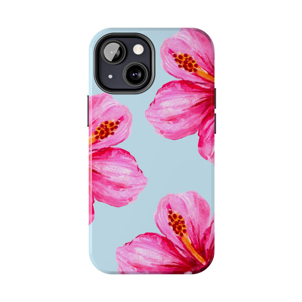 Pink Hibiscus Tough Phone Case — Floral Protective Phone Cover
