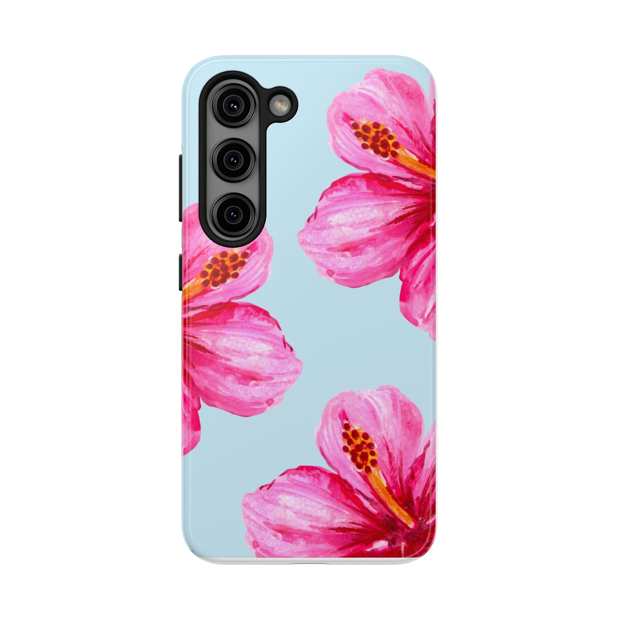 Pink Hibiscus Tough Phone Case — Floral Protective Phone Cover