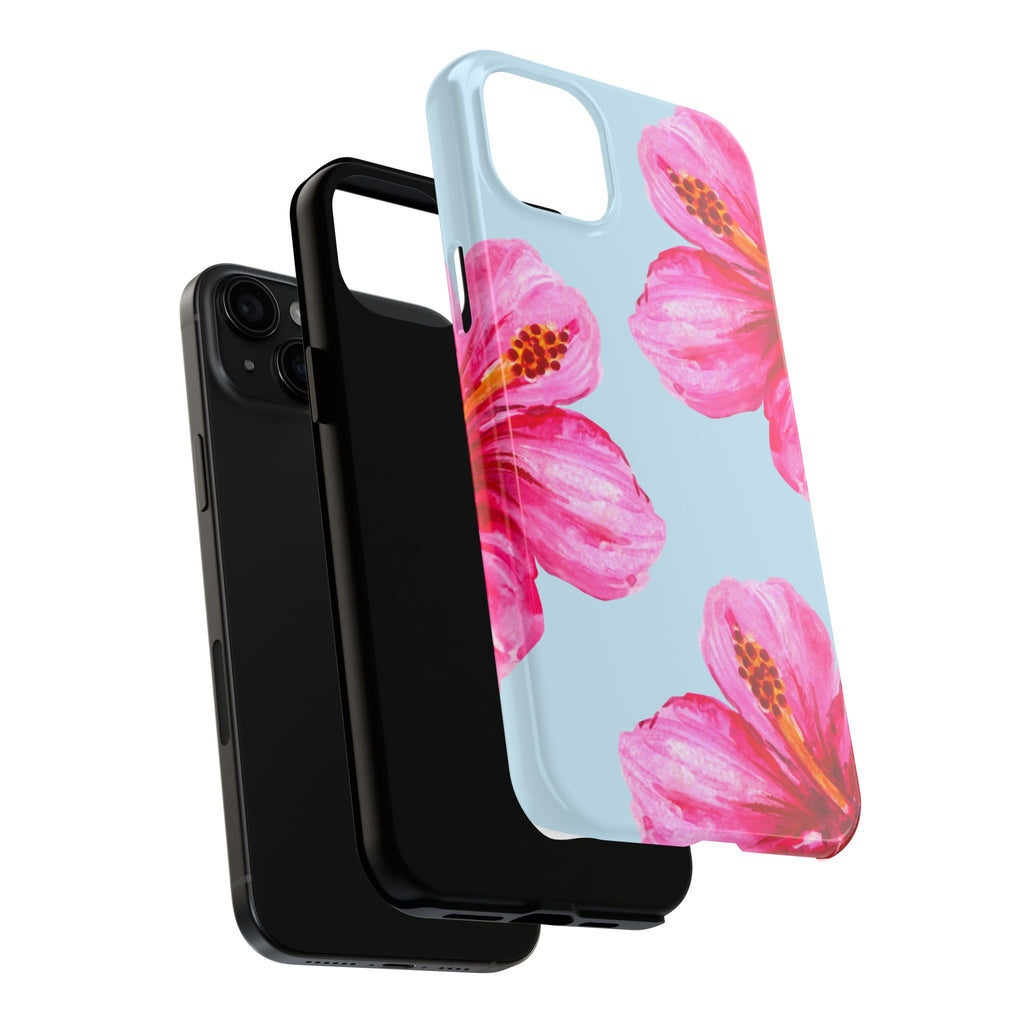 Pink Hibiscus Tough Phone Case — Floral Protective Phone Cover