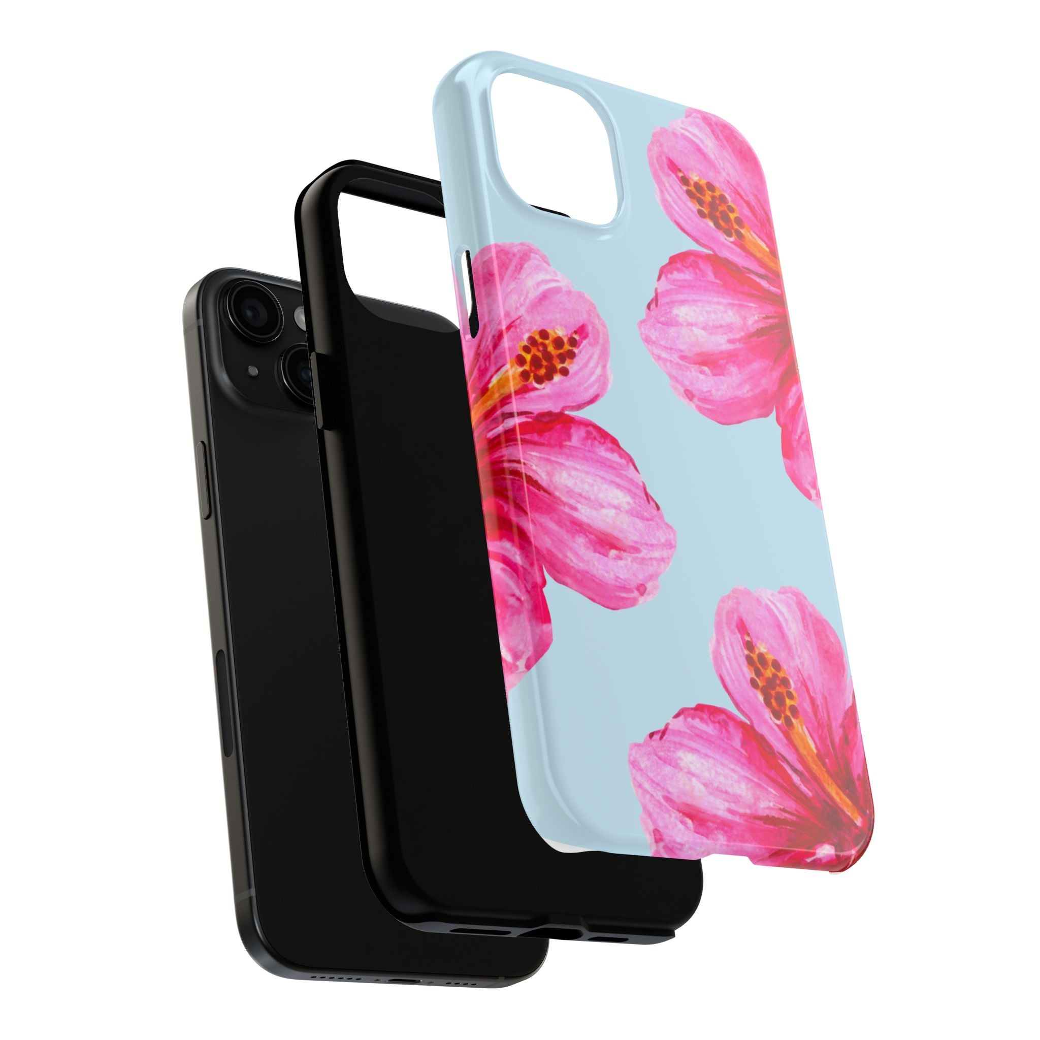 Pink Hibiscus Tough Phone Case — Floral Protective Phone Cover