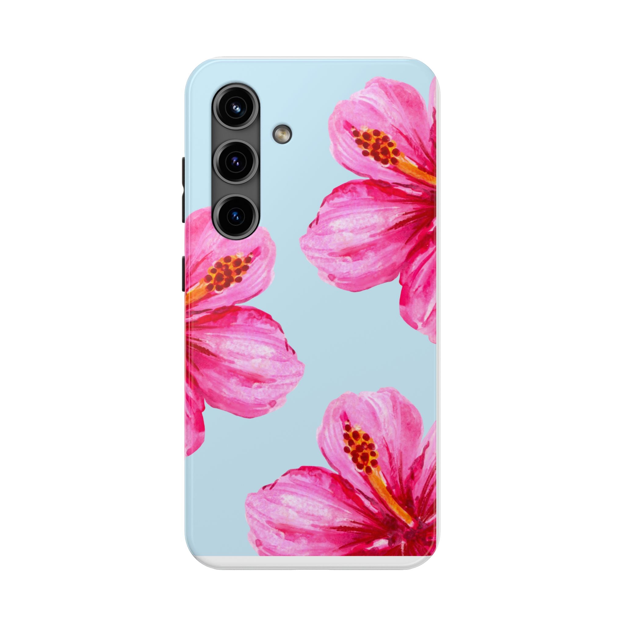 Pink Hibiscus Tough Phone Case — Floral Protective Phone Cover