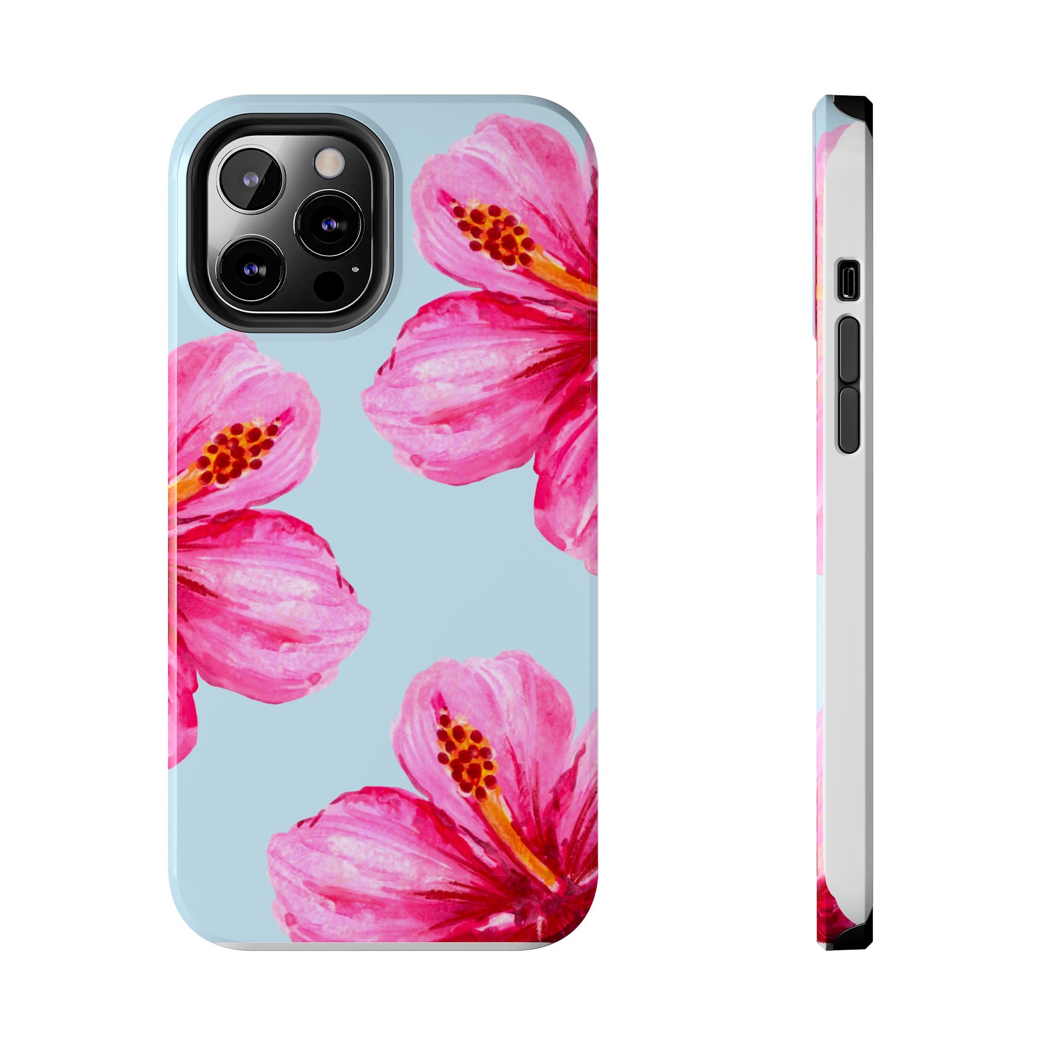 Pink Hibiscus Tough Phone Case — Floral Protective Phone Cover