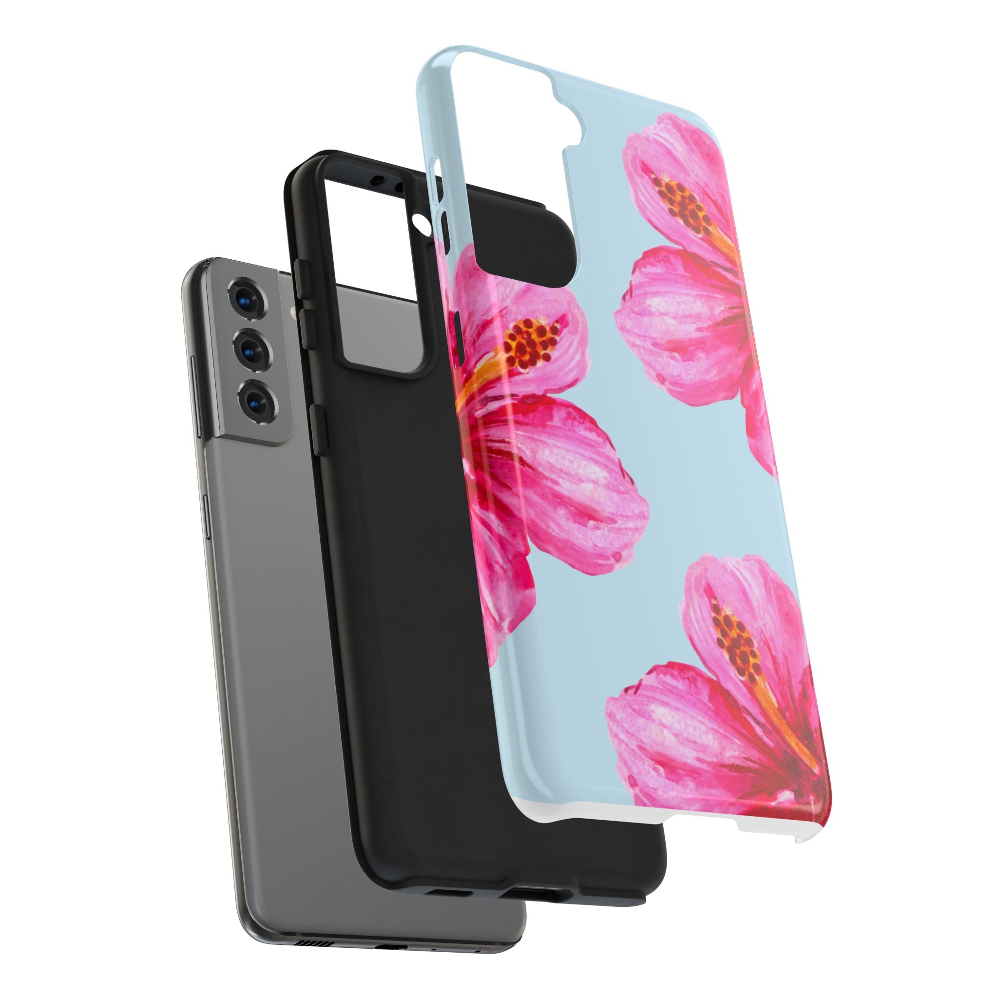 Pink Hibiscus Tough Phone Case — Floral Protective Phone Cover