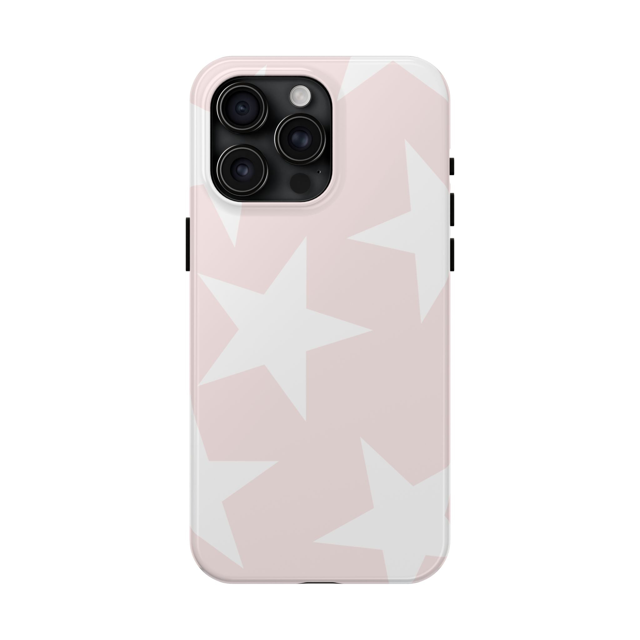 Pink Star Tough Phone Case – Pastel White Stars Protective Cover