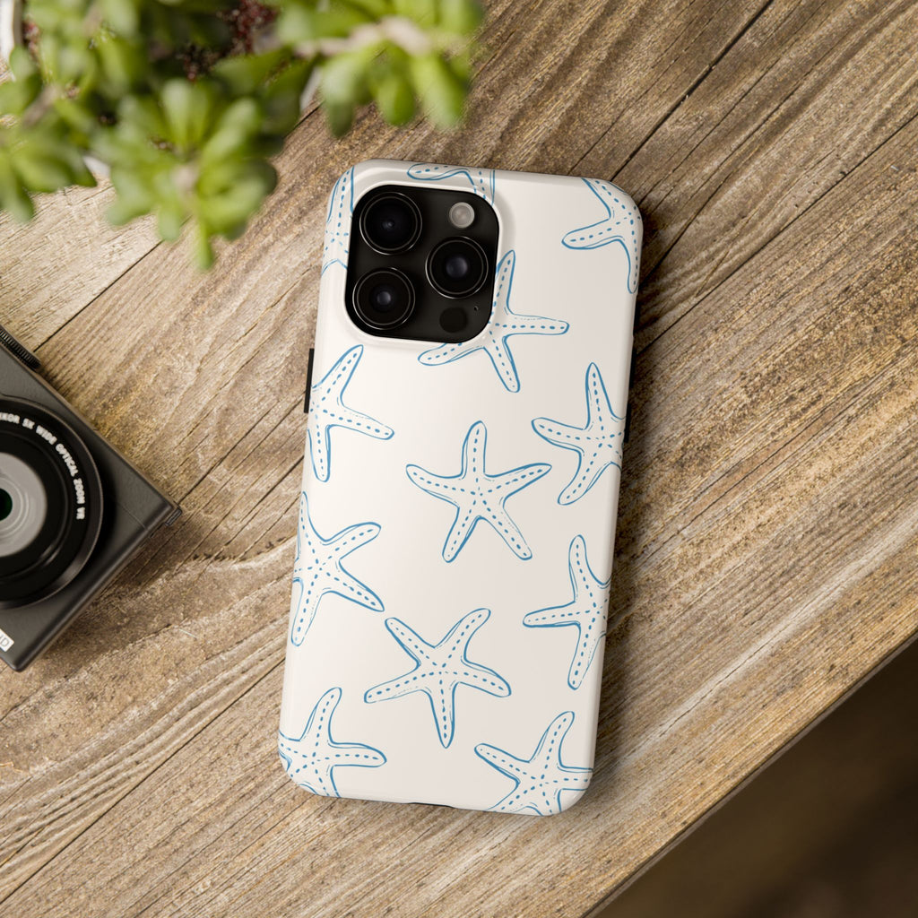 Starfish Beach Tough Phone Case — Coastal Sea Star Pattern, Protective iPhone Cover