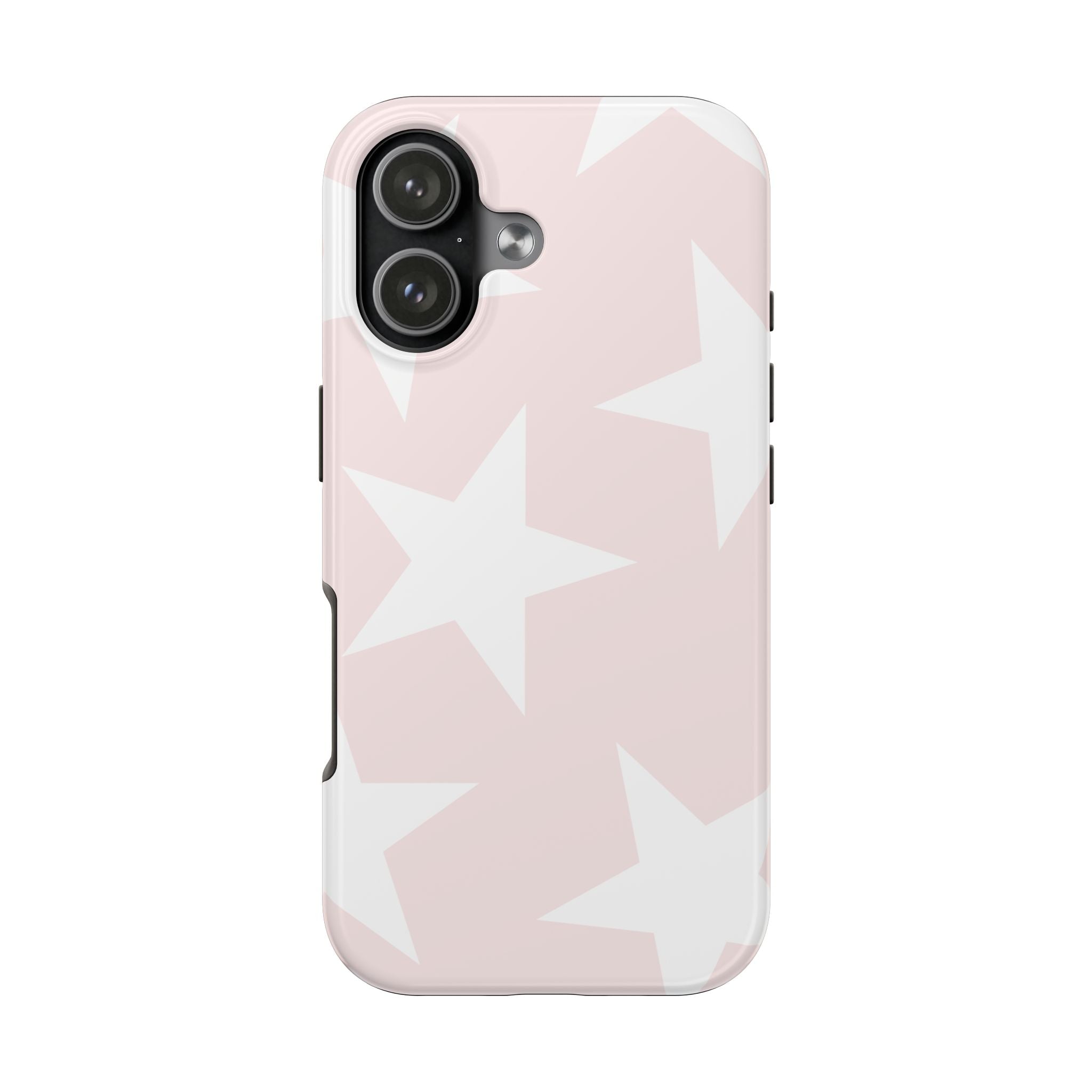 Pink Star Tough Phone Case – Pastel White Stars Protective Cover