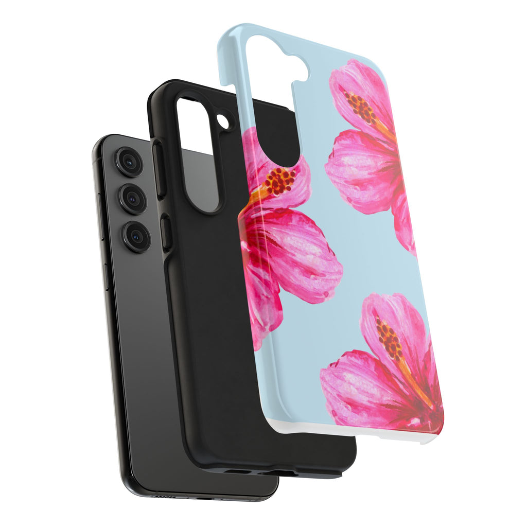 Pink Hibiscus Tough Phone Case — Floral Protective Phone Cover